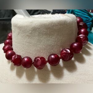 Berry Colored Vintage Costume Jewelry Necklace Marked Germany